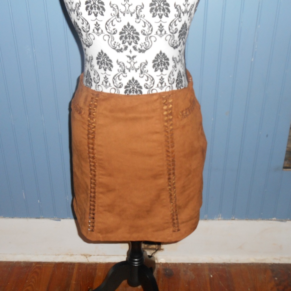 Faux Suede Mini Skirt
